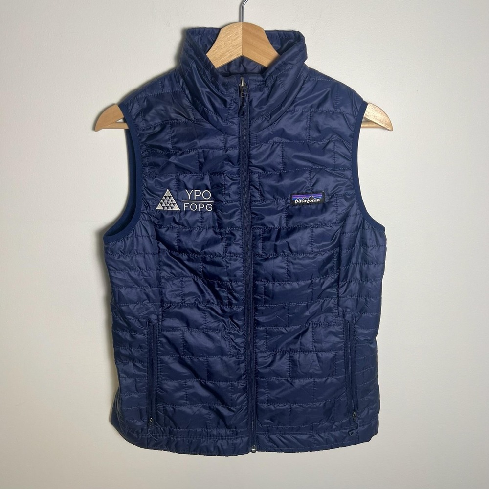 Patagonia Vest Womens Small Blue Nano Puff Quilted Puffer Zip Pockets Insulated